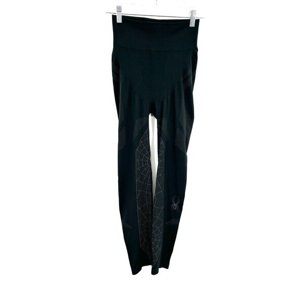 SPYDER Women's Black Spider Web Print Seamless Leggings Size Small / Medium - Picture 1 of 6